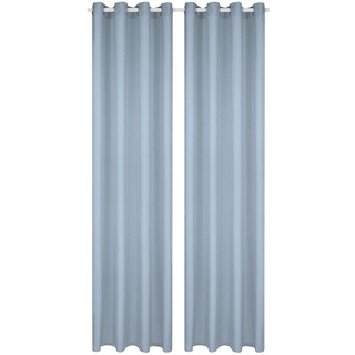 LIVARNO home Vorhangschal halbtransparent (blau, Ösen)
