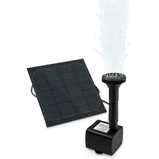 Solar Springbrunnen, omitium Solar Teichpumpe Garten Wasserpumpe Solarpumpe mit 1,2W Monokristalline Solar Panel Brunnen für Gartenteich Vogel-Bad, Fisch-Behälter, Kleiner Teich, Garten Springbrunnen