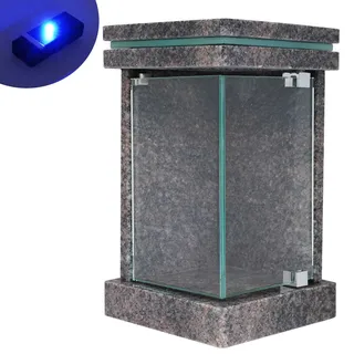 Grab-Lampe Granit Himalaya LED-Licht Friedhofs-Laterne Grab-Schmuck Ecktür Glas