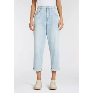 Straight-Jeans HERRLICHER "Brooke Denim Light", Damen, Gr. 31, N-Gr, blau (soft cloud), Denim/Jeans, Obermaterial: 98% Baumwolle, 2% Elasthan, loose fit knöchelfrei, Jeans Straight-Jeans, krempelbar