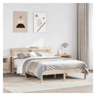 vidaXL Massivholzbett 120 x 190 cm Beige