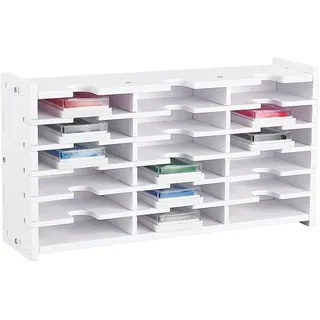 UNICRAFTALE Stempelkissenhalter Ink Pad Tray Organizer Rack 18 Gitter Aufbewahrungsbox Für Stempelkissen Aufbewahrungsorganizer Stempelkissen Weißer Stempelkissen Organizerhalter Für Den Schreibtisch