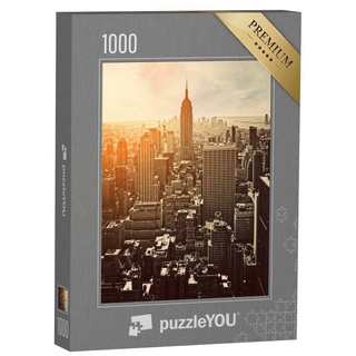puzzleYOU Puzzle Sonnenuntergang in Manhattan, New York, USA, 1000 Puzzleteile, puzzleYOU-Kollektionen New York