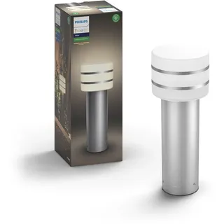 Philips Sockelleuchte Aluminium 40,0 cm inkl. E27 LED-Lampe silber