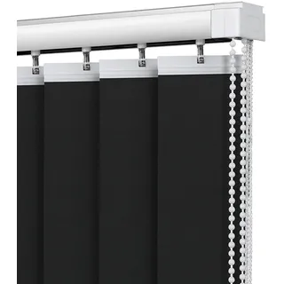 XINGWANGG Lamellenvorhang Schwarz Komplettset Vertikaljalousie Vertikalanlage Schiebevorhang Raumverdunkelnd Lichtdurchlässig Tür Fenster Lamellen Rollo,Breite x Höhe (90cm x 200cm)