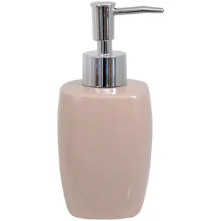 MSV Bad Accessoires Keramik 3-teilig - Seifenspender, Seifenschale, Zahnputzbecher Beige