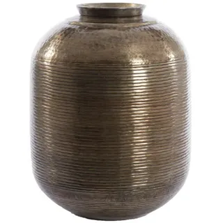 Light & Living Bodenvase, Gold, Dunkelbraun, Metall, Vintage, Rund, 60 cm, CE, Dekoration, Vasen, Metallvasen