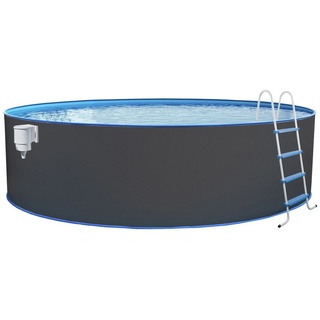 Steinbach Aktionsangebot Stahlwand Swimming Pool Set "Nuovo rund" inkl. Pool Starterset Chlor,anthrazit,Ø 350 x 120