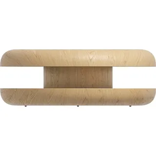 SalesFever Couchtisch rund beige Eiche 90 x 35 cm