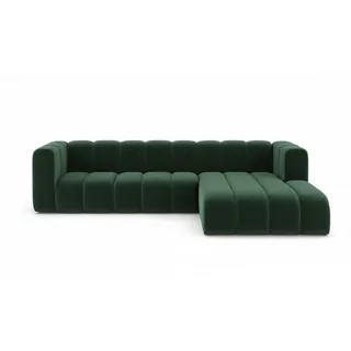 kaiser möbel Ecksofa L-Form, Grand L 287 cm, Veloursstoff Salvador, Grün, Rechts - Grün