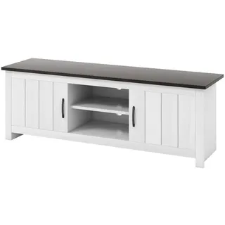 Costway TV Schrank 145x40x50 cm Weiß/Braun Holz