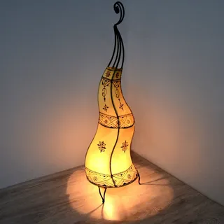 Orientalische marokkanische Leder Lampe Leuchte Stehlampe Tischlampe Hennalampe