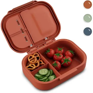 Schmatzfatz Lunchbox, Unterteilte Brotdose für Erwachsene & Kinder, Lunchbox mit Fächern, Bento-Box für Schule & Kita, BPA-Freie Schuldose