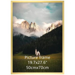 Giftgarden Gold Bilderrahmen 50x70 cm - Aluminium Rahmen | für Fotos, Zertifikate und Poster - Großer Fotorahmen für Wohnzimmer, Schlafzimmer, Arbeitszimmer
