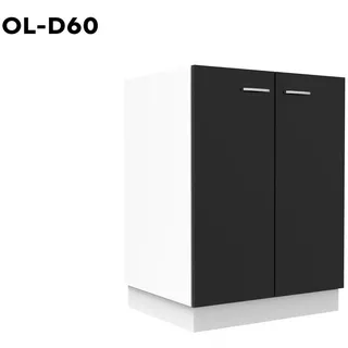 OMILI Unterschrank OLVIT (Küchenschrank, 60cm) Front 18mm, SOFTCLOSE schwarz