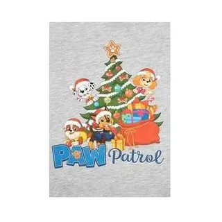 Paw Patrol Schlafanzug für Jungen - Christmas Kinder Winter Pyjama Set Weihnachten Langarm mit Hose Grau/Blau 122/128