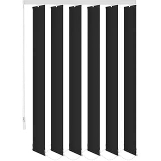 Thermo Lamellenvorhang verdunkelnd fertiges Komplettsystem Schiebevorhang (Schwarz Kr-8, 120x180 cm)