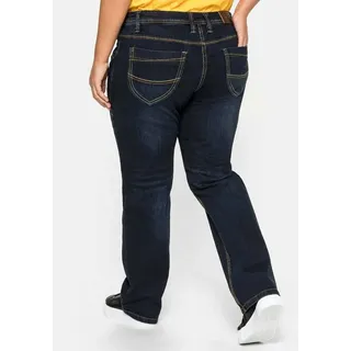 Sheego Stretch-Jeans Große Größen mit gerader Beinform, individuelle Used-Effekte blau 108