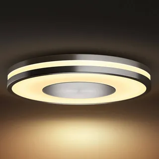 Philips Hue Smart Home Deckenlampe Being, dimmbar, alu / grau / zink, für Wohn- / Esszimmer, Aluminium, Modern, Smart Home Deckenlampe - 35 cm - 35 cm - 5 cm