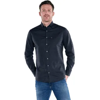 engbers Herren Langarm-Hemd Gemustert, Saphirblau - 3XL