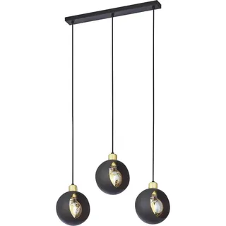 famlights Pendelleuchte famlights, Pendelleuchte Jamal E27 schwarz eckig | 16,00 cm x 65,00 cm x 100,00 cm