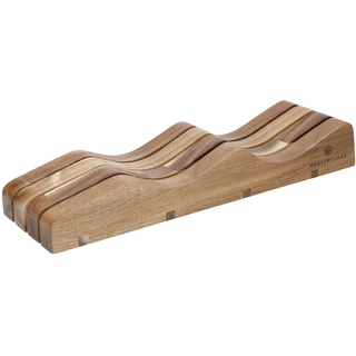 MasterClass Messerhalter aus Holz, Sicherheits- und Hygienehalter für Schubladen und Arbeitsplatten, 35 x 10 x 5,5cm