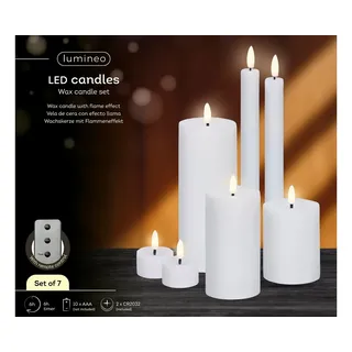 Lumineo LED Wachskerzen 7 St. weiß