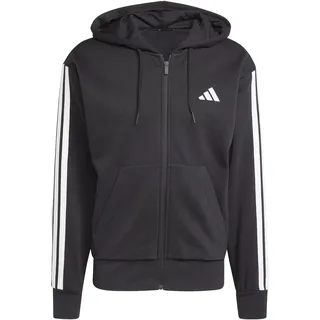 adidas Essentials 3-Streifen Fleece Reißverschlusspullover Black / White 2XL