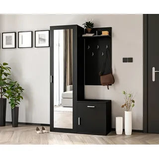 ax living Garderoben Set 100 cm Schwarz