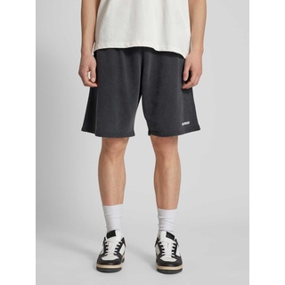 Regular Fit Sweatpants mit Label-Print, Black, XS