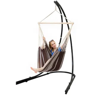 Amanka XL, Braun, Metall, Formgebogen, 140x210x160 cm, Gartenmöbel, Hängesessel