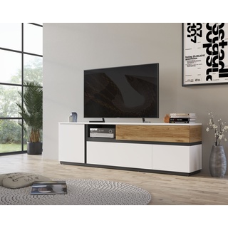 Lowboard INOSIGN "Novena" Sideboards Gr. B/H/T: 210,5 cm x 63,4 cm x 40 cm, 3, bunt (alpinweiß, catania eiche, schwarz) Lowboards Breite 211 cm