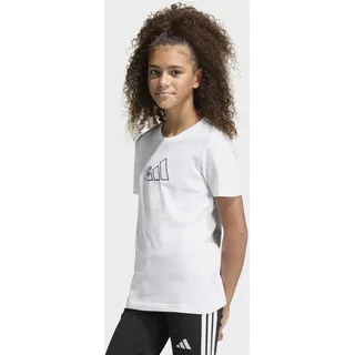 adidas Junior Animal Print Graphic Mädchen T-Shirt, weiß - 152