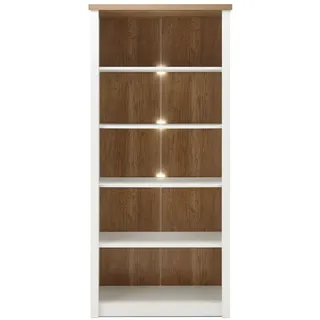 furn.design Standregal 90 x 198 x 43 cm Weiß/Eiche