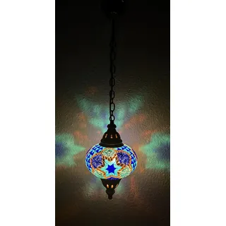 Samarkand - Lights Mosaiklampe Mosaik - Hängeleuchte L orientalische lampe Deckenlampe Blau-Stern
