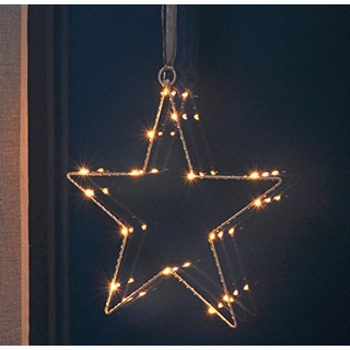 Unbekannt Fenster-Silhouette Stern 30 cm beleuchtet (76506) Weihnachtsdeko Fensterdeko