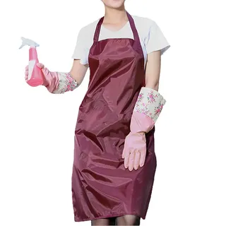 ZYHstore Unisex PVC Wasserdicht Schürze, Öl resistent Kochschürze, Verstellbarem Küchenschürze, Grillschürze, latzschürze, Küchenschürze für Frauen Männer Chef (Weinrot) - M