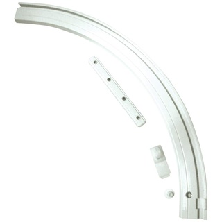 Gardinia 31441 Rundbogen für Aluminium-Vorhangschiene 1-läufig rechts weiß 20 x 20 cm