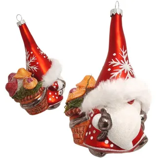 Krebs Glas Lauscha Christbaumschmuck, Rot, 13cm