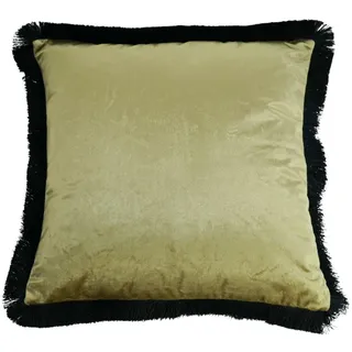 Werner Voß Dekokissen Kissen mit Fransen gold 45x45cm