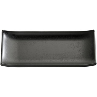 APS 83744 Tablett/Sushiboard "ZEN", 22,5 x 9,5 cm, Höhe 3 cm, Melamin, schwarz, Steinoptik