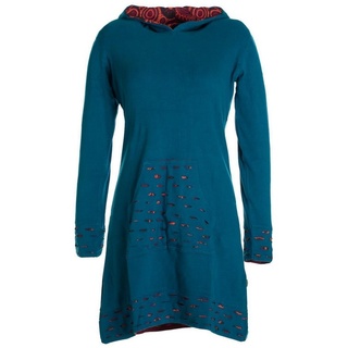 Vishes Midikleid Langarm-Shirtkleid Hoodie-Kleid mit Kapuze Übergangskleid, Jerseykleid blau 46