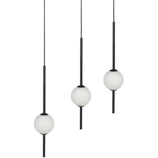 BELIANI LED Hängelampe Schwarz aus Metall 3-flammig Modernes Design Glaskugeln Außergewöhnlich für Wohnzimmer Schlafzimmer Esszimmer