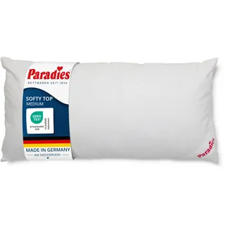PARADIES Kopfkissen 40x80 cm - Softy Top medium mit Reißverschluss | Mittelfestes Kissen 40x80, Füllmenge anpassbar, langes Schlafkissen, Waschbar, Pflegeleicht, Bettkissen, Made in Germany