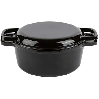 ERNESTO Gusseisen Kombitopf Ø 22 cm emailliert ofenfest bis 240 °C - SCHWARZ