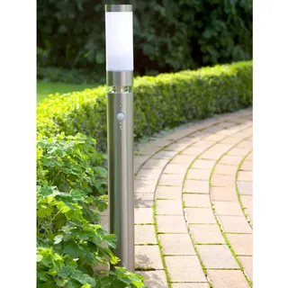 Brilliant Außenstandleuchte Edelstahl 77,0 cm inkl. Bewegungsmelder silber