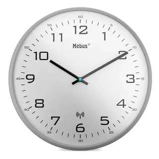 MEBUS Funk-Wanduhr 30,0 cm 13081 grau/weiß