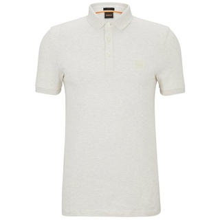 BOSS ORANGE Poloshirt Slim-Fit Poloshirt aus Stretch-Baumwolle mit Logo-Aufnäher beige XXL