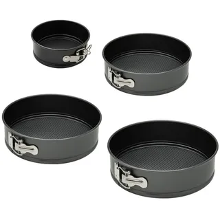 varivendo Springform Springform Set 4-teilig Schwarz Antihaft Backformen, (Stück 1-tlg), Backform Kuchenform Tortenform Backblech Backzubehör Backutensil schwarz