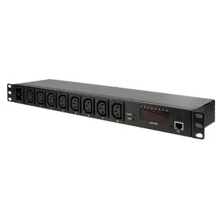 Logilink 19 Zoll Netzwerkschrank-Steckdosenleiste 1 HE Kaltgeräte-Steckdose C13 10A Festeinbau Schwarz